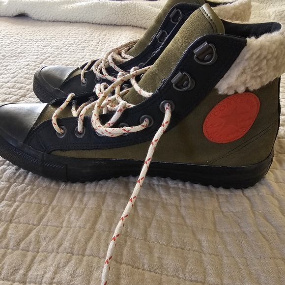 Converse Olive and Black High-Top Sneakers - Picture 9 of 13